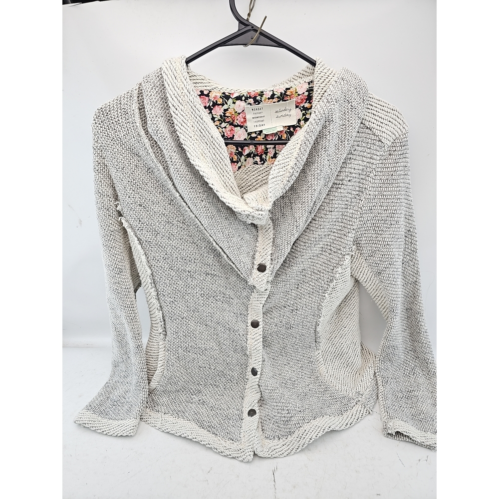 Saturday/Sunday Grey Textured Open Front Cardigan